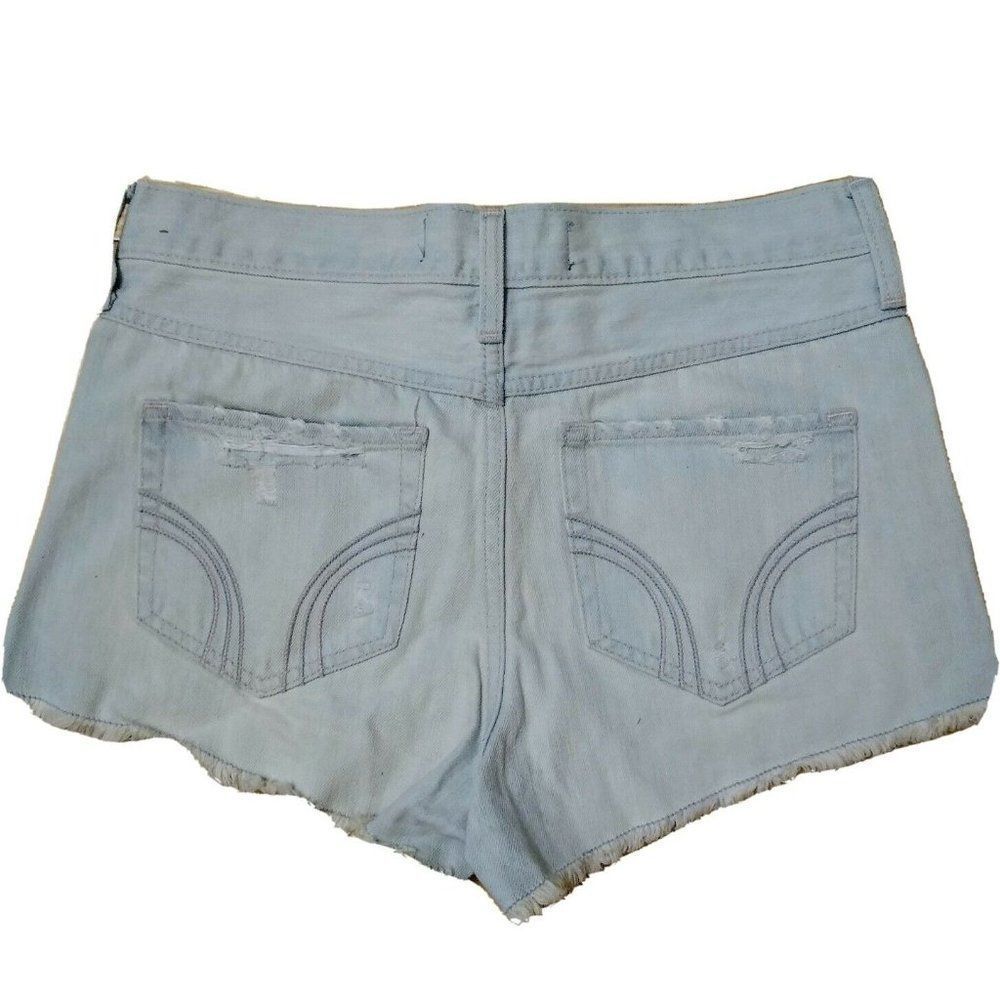 HOLLISTER Short-Short Highrise Denim Cut Off Short Size 9 - Picture 3 of 3